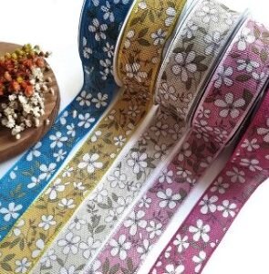 FITA DE JUTA 40MM FLORAL - METRO