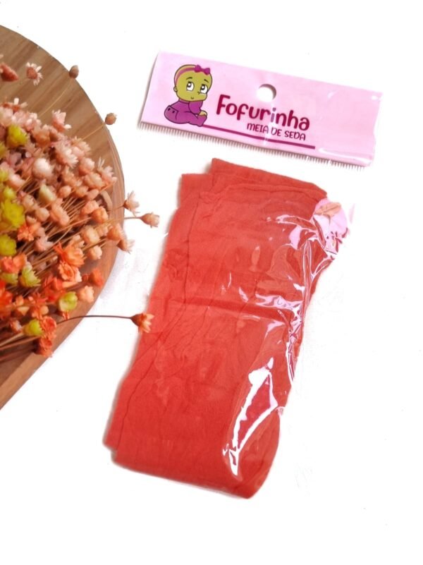 MEIA DE SEDA LISA FOFURINHA CORAL