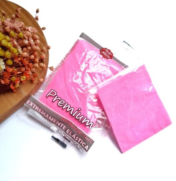 MEIA DE SEDA LISA ARTE C/ MEIA ROSA CLARO PCT C/ 2 UN
