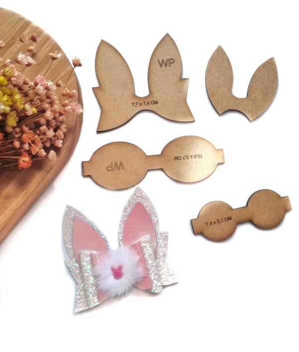 KIT MOLDE PARA LAÇO COELHINHA EM MDF
