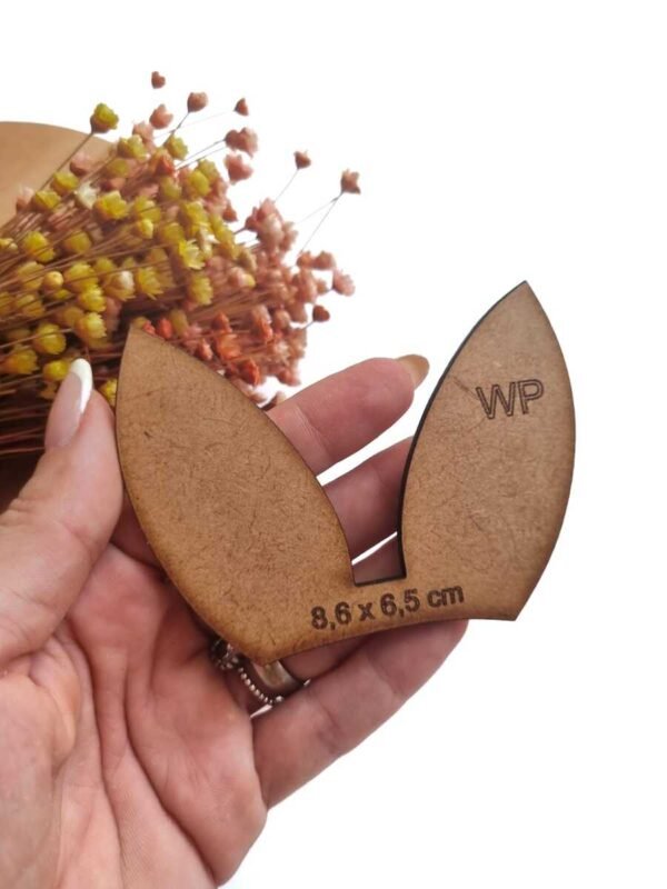 MOLDE PAR DE ORELHAS COELHO 6,5CM EM MDF UND