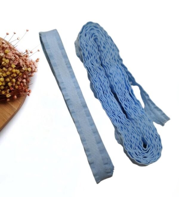 FITA IMPORTADA 10 MM AZUL BEBÊ C/ BORDA FRANZIDA 2 METROS