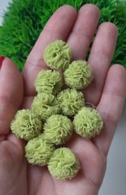 POMPOM DE MALHA VERDE 1 CM C/ 10 UND