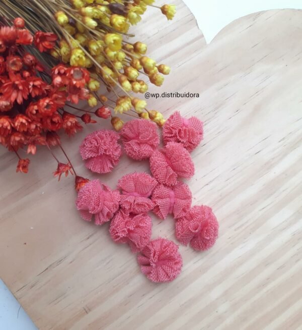 POMPOM DE MALHA CORAL 2 CM C/ 10 UND