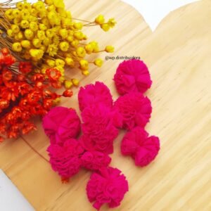 POMPOM DE MALHA 2,5CM PINK ESCURO C/ 10 UND