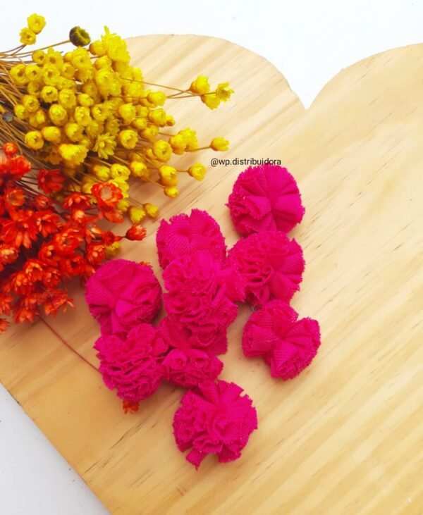 POMPOM DE MALHA 2,5CM PINK ESCURO C/ 10 UND