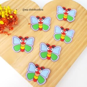 APLIQUE BORBOLETA EMBORRACHADO 4X5,5 CM UND