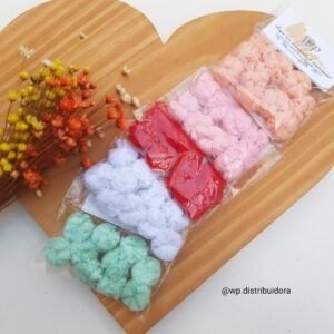 POMPOM DE MALHA 2CM PACOTE C/ 10 UND