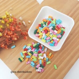 ENTREMEIO RETANGULAR 3X8MM COLORIDO COM DOIS FUROS C/ 30G