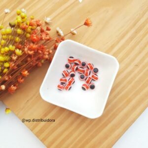 ENTREMEIO OLHO GREGO VERMELHO 7X8 MM C/ 20 UND