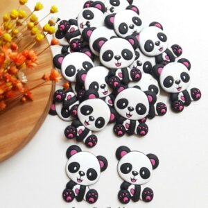 PANDA DETALHES ROSA EMBORRACHADO 4,5CM C/ 2 UND