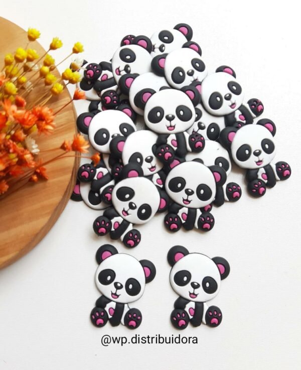 PANDA DETALHES ROSA EMBORRACHADO 4,5CM C/ 2 UND