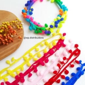 FITA COM POMPOM DE 1 CM PCT C/ 1 METRO