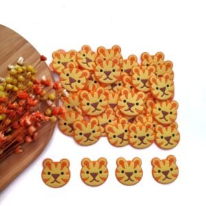 APLIQUE EMBORRACHADO TIGRE AMARELO/LARANJA 2,5CM C/ 2 UND