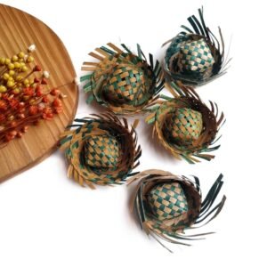 CHAPÉU DE PALHA 3X6CM DETALHES VERDE UND