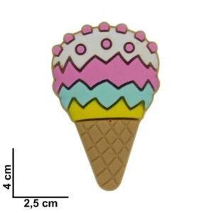 APLIQUE EMBORRACHADO 2,5X4CM SORVETE ROSA C/ 2 UND