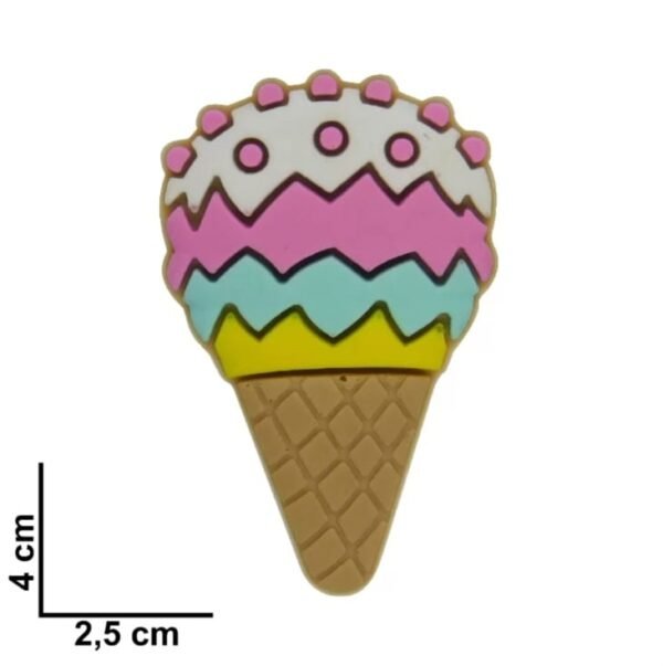 APLIQUE EMBORRACHADO 2,5X4CM SORVETE ROSA C/ 2 UND