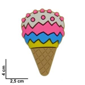 APLIQUE EMBORRACHADO 2,5X4CM SORVETE ROSA NEON C/ 2 UND