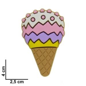 APLIQUE EMBORRACHADO 2,5X4CM SORVETE ROSA BEBÊ C/ 2 UND