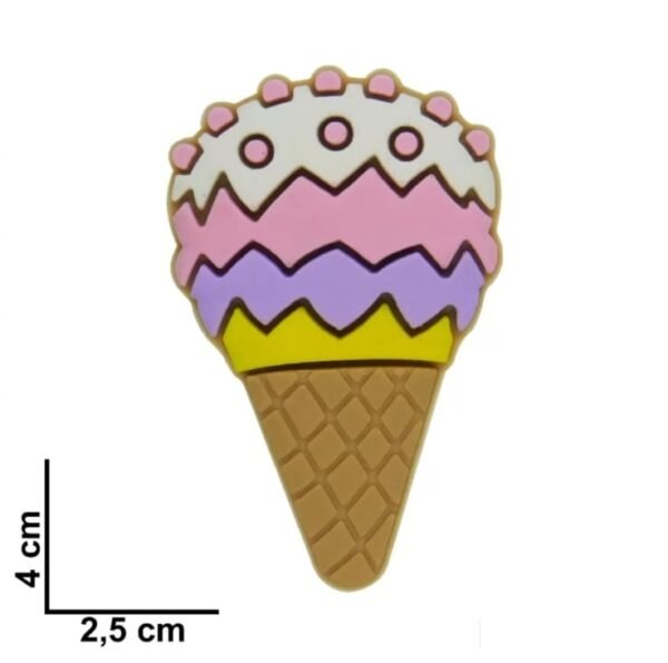 APLIQUE EMBORRACHADO 2,5X4CM SORVETE ROSA BEBÊ C/ 2 UND