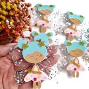 FADA MADRINHA ESTRELAR VESTIDO ROSA