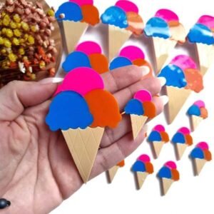 APLIQUE EM ACRÍLICO SORVETE 3 BOLAS UND