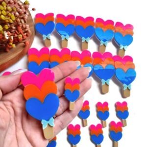 APLIQUE EM ACRÍLICO PICOLÉ TRÊS CORAÇÕES UND