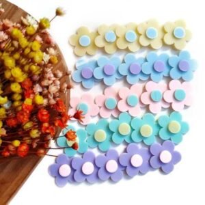 APLIQUE EM ACRÍLICO FLOR 5 PÉTALAS 2,5CM CORES CANDY UND