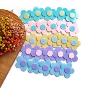 APLIQUE EM ACRÍLICO FLOR 5 PÉTALAS 5CM CORES CANDY UND