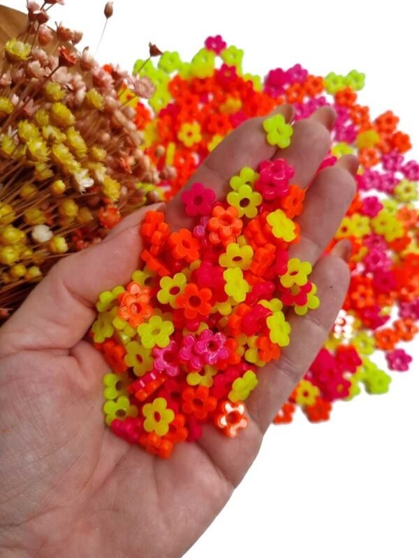 MIX DE FLORES EM ACRÍLICO CORES NEON PCT C/ 5G