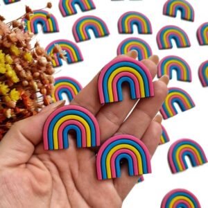 ARCO-ÍRIS EMBORRACHADO BORDA ROSA 3,5CM C/ 2 UND