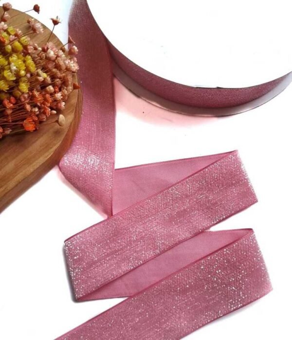 FITA SINTÉTICA LUREX 38MM ROSA MÉDIO - METRO