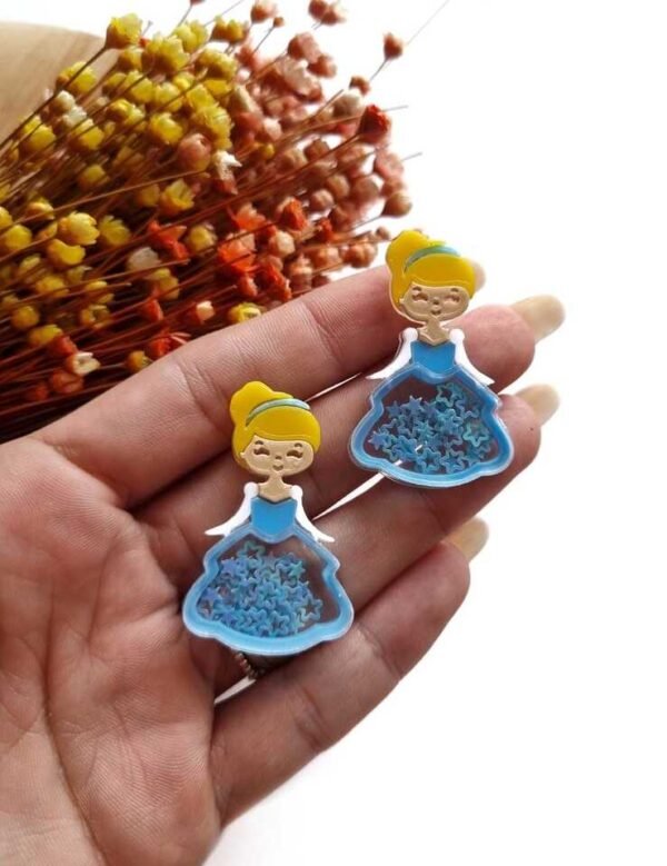 PRINCESA CINDERELA 4CM SAIA MINI ESTRELAS AZÚIS UND