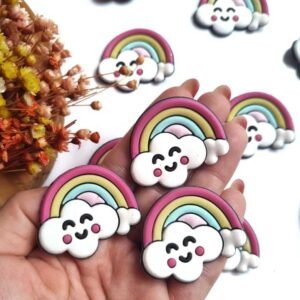 ARCO-ÍRIS COM NUVENZINHA EMBORRACHADO  4CM C/ 2 UND