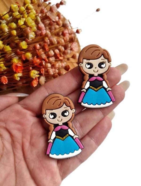 PRINCESA ANA EMBORRACHADA DETALHE EM GLITTER 4,5CM C/ 2 UND