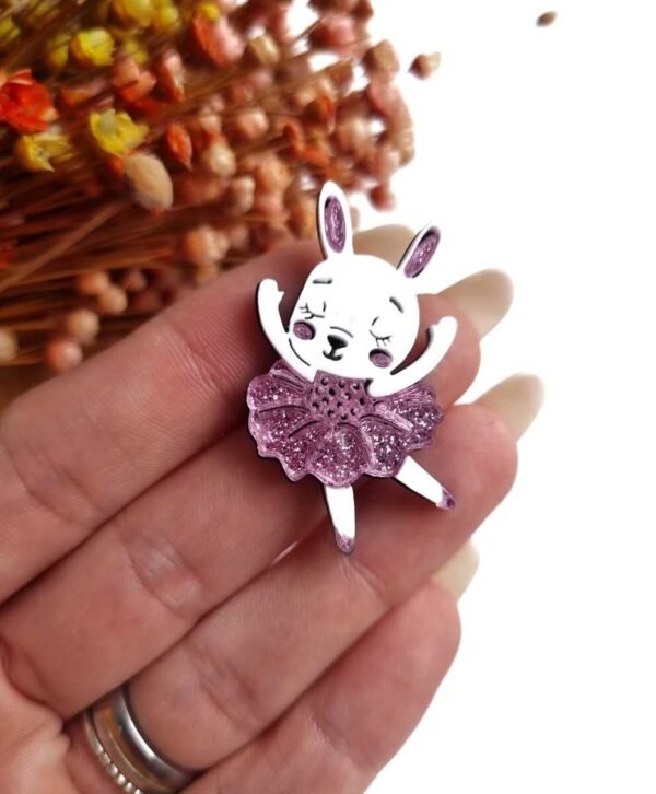 COELHINHA BAILARINA 4CM SAIA ROSA GLITTER UND