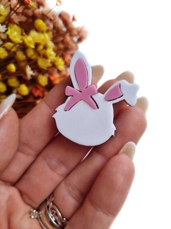 SILHUETA ROSTO DE COELHO 3CM LAÇO ROSA UND