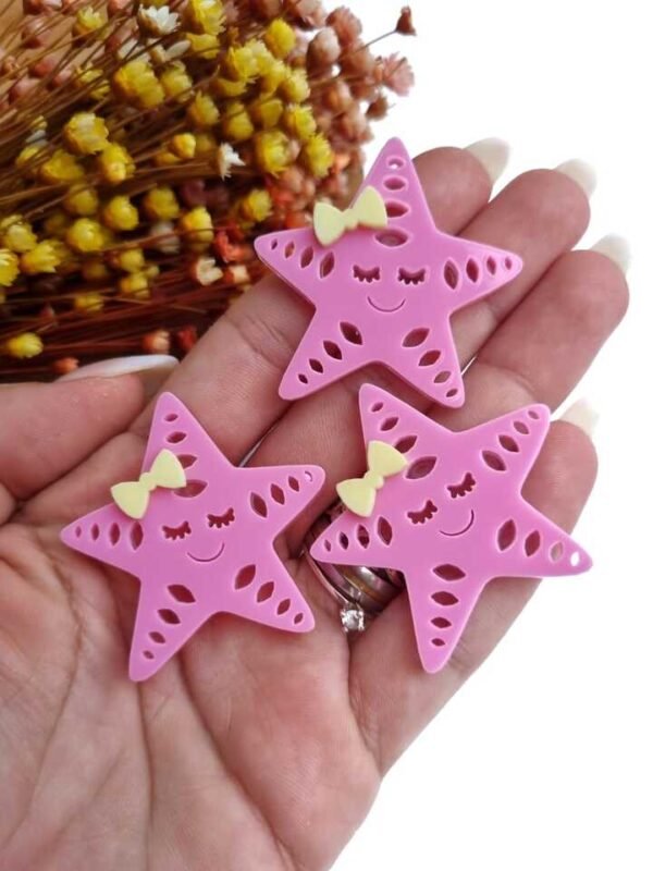 ESTRELA DO MAR ROSA EM ACRÍLICO 3,6 CM UND