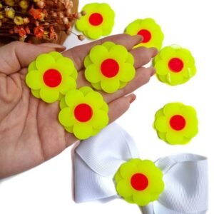 FLOR EM ACRÍLICO 3,5CM AMARELO NEON UND