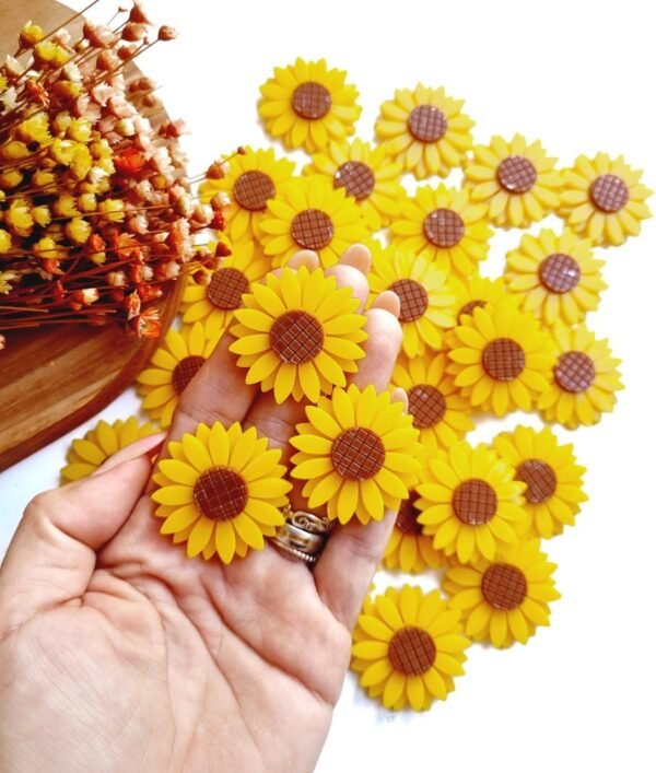 GIRASSOL AMARELO EM ACRÍLICO 3,5CM UND