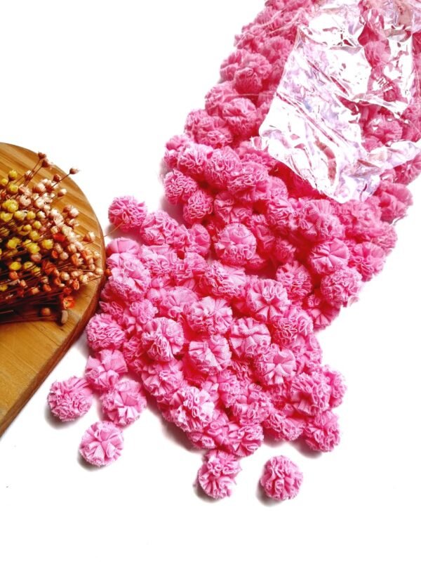 POMPOM DE MALHA 2,5CM ROSA C/ 10 UND