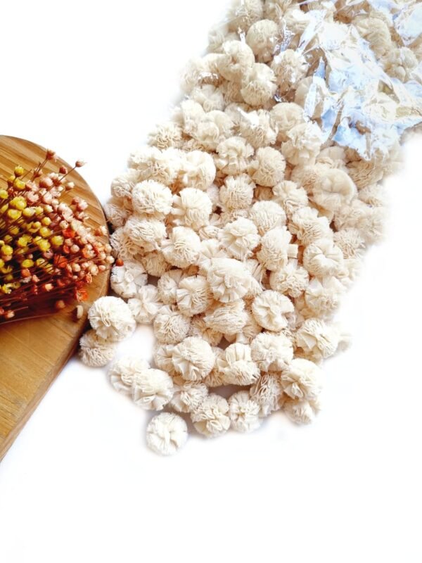 POMPOM DE MALHA 2,5CM CREME C/ 10 UND