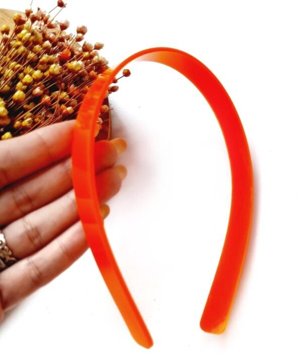 TIARA EM ACRÍLICO 15MM LARANJA NEON UND