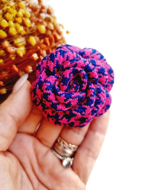 FLOR EM TECIDO BOLEADA PINK COM ROSA 5,5CM UND