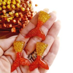 CALDA DE SEREIA EM RESINA 4CM AMARELO/LARANJA UND