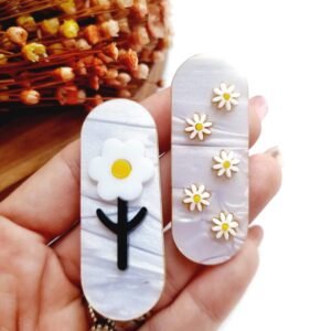 BASE HAIR CLIPS 55MM FLOR C/ 2 UND