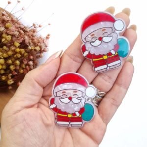 PAPAI NOEL SACO DE PRESENTE CURVADO EM ACRÍLICO 4,5CM UND