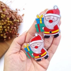 PAPAI NOEL CAIXAS DE PRESENTE CURVADO EM ACRÍLICO 4,5CM UND
