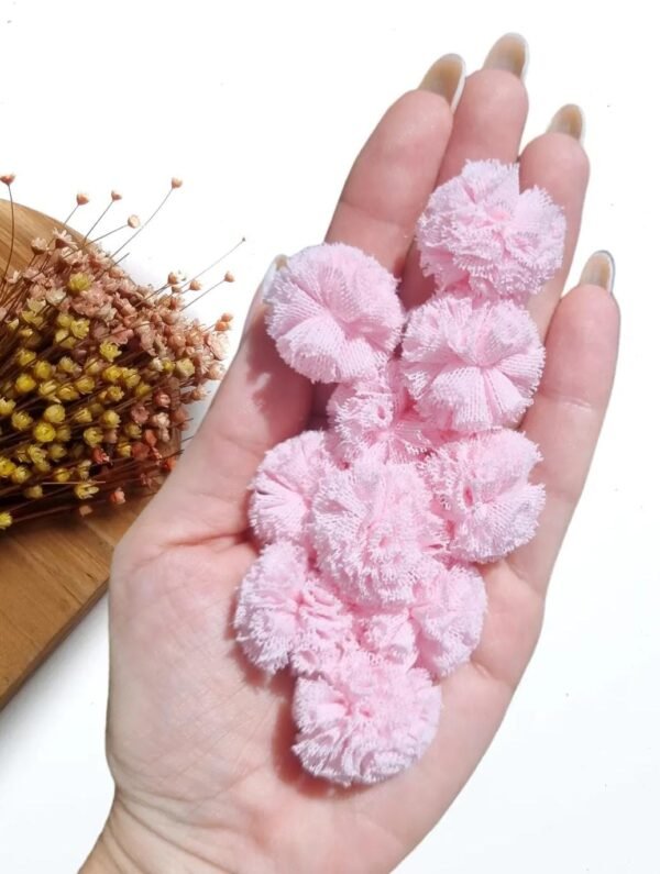 POMPOM DE MALHA 2,5CM ROSA BEBÊ C/ 10 UND
