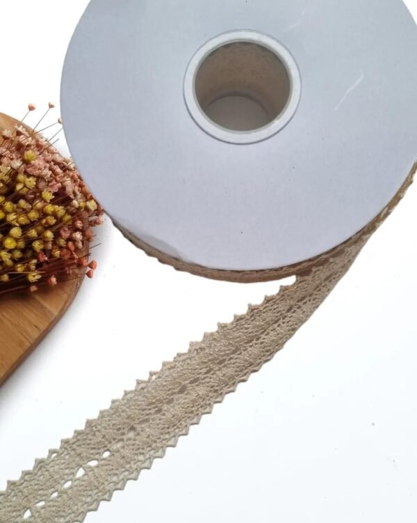 FITA IMPORTADA RENDA TECIDO 38MM CREME – METRO